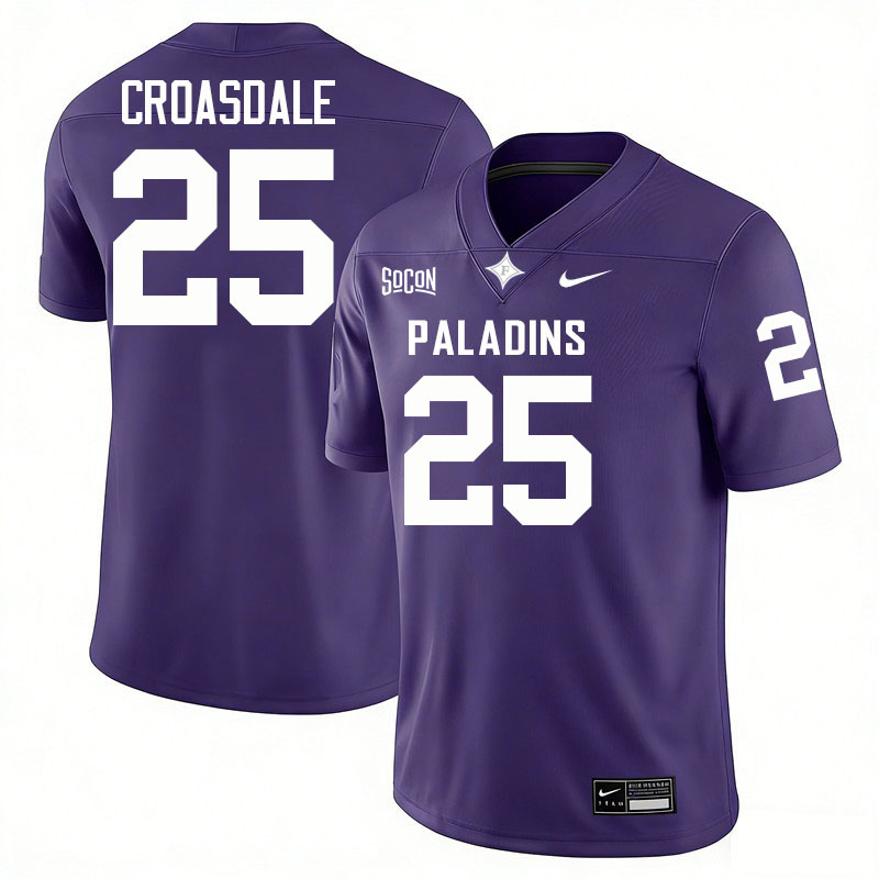 Furman Paladins #25 Ben Croasdale College Football Jerseys,Uniforms-Purple